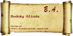 Bodoky Alinda névjegykártya